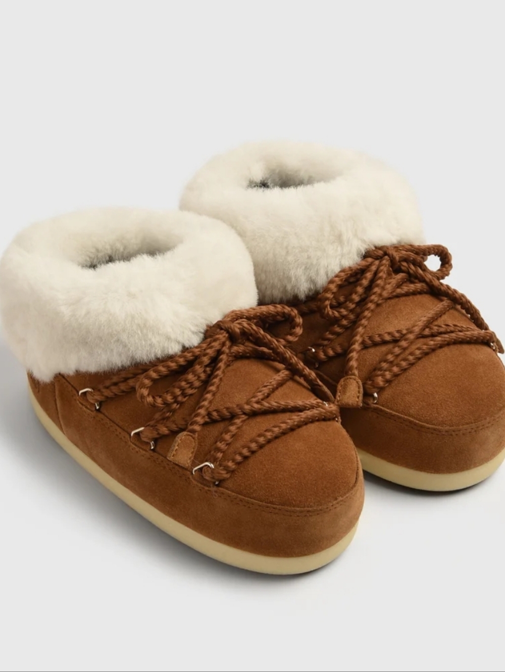 Moon Boot EVX BROWN SUEDE MULES Moon Boot Brown Fur Mule Clogs